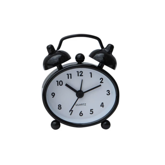 Black Mini Metal Alarm Clock - 2.5"