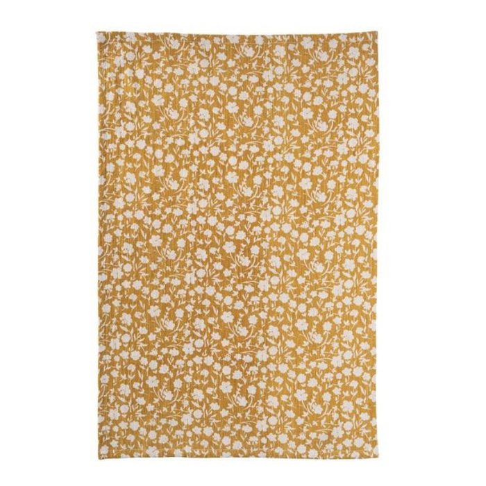 Printed Mustard Tea Towels - 28x18