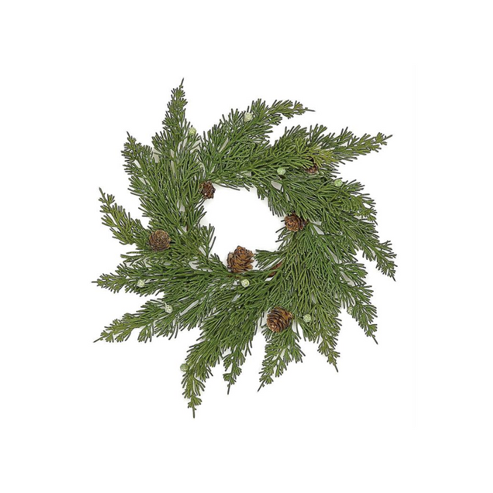 Cedar Cone Berry Candle Ring Wreath - 3"