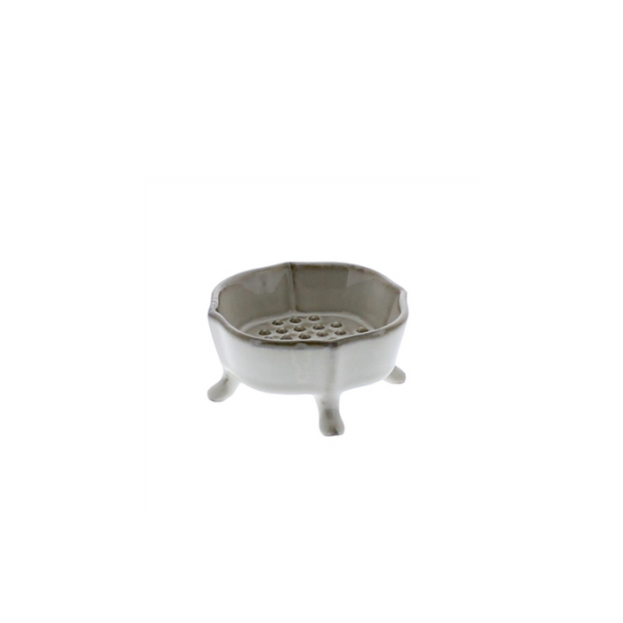 Ceramic Rue Footed Soap Dish - 4"