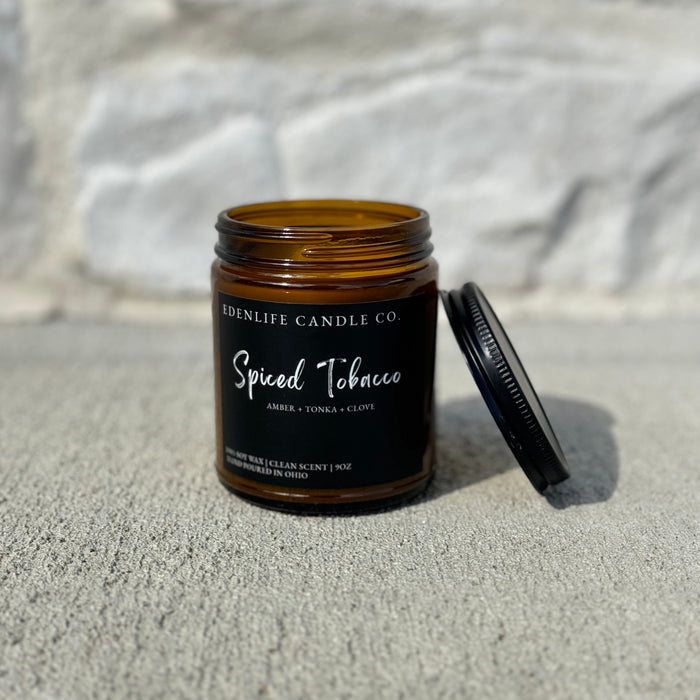 9oz Spiced Tobacco • Edenlife Candle Co.