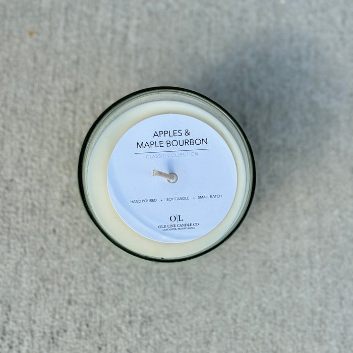 Apples & Maple Bourbon 16 oz | Flecked Glass • Old Line Candle Co.