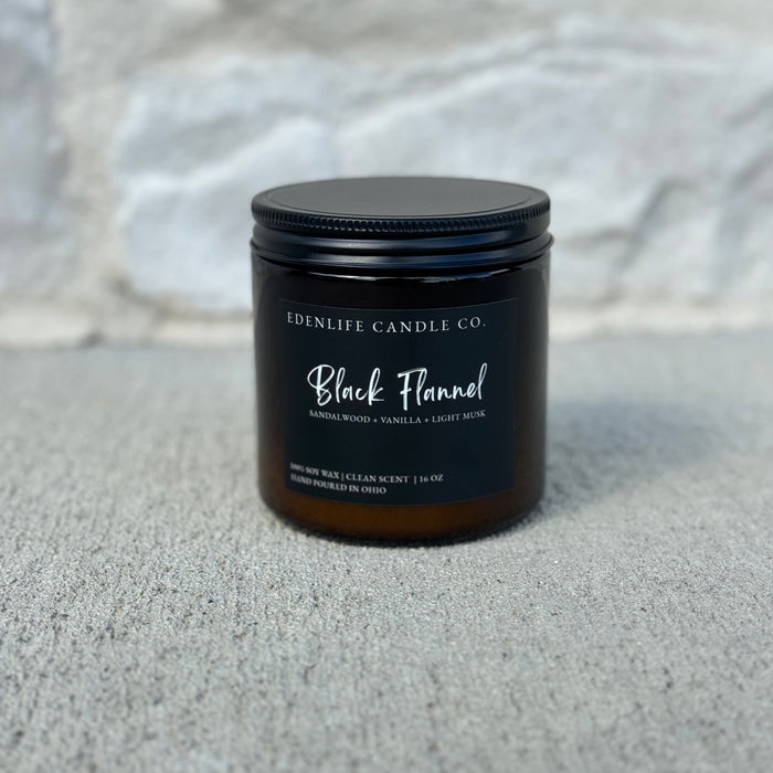 16 oz Black Flannel • Edenlife Candle Co.