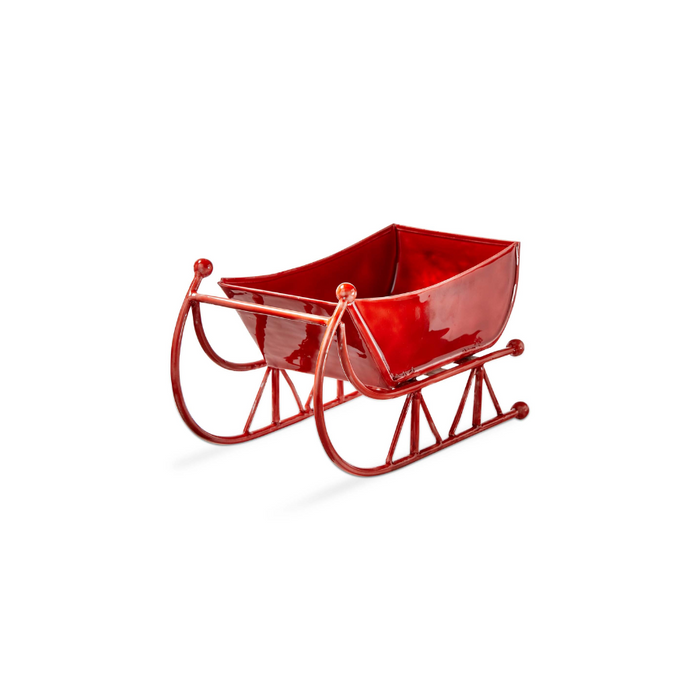 Enamel Vintage Red Sleigh - 9.25"