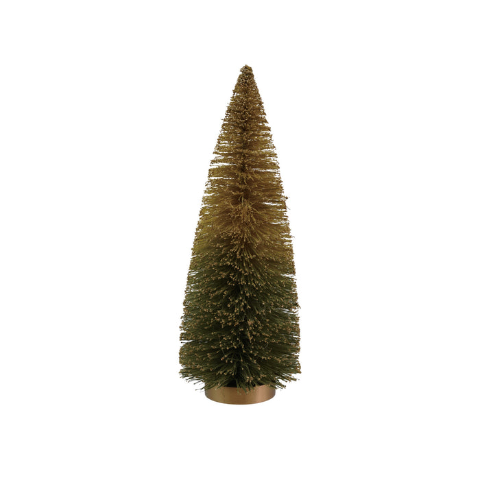 Green Ombre Glittered Bottle Brush Tree - 12"