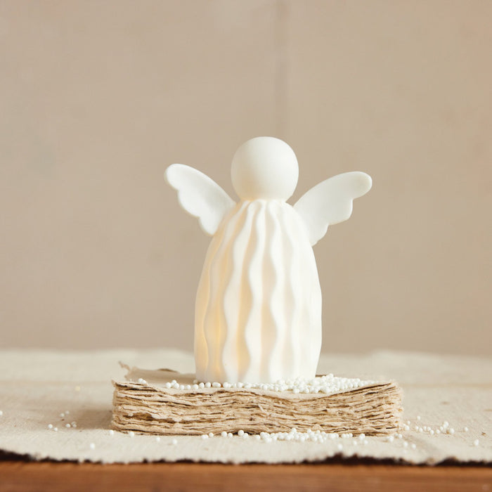 LED Stoneware Bisque Angel Light - 4.5"