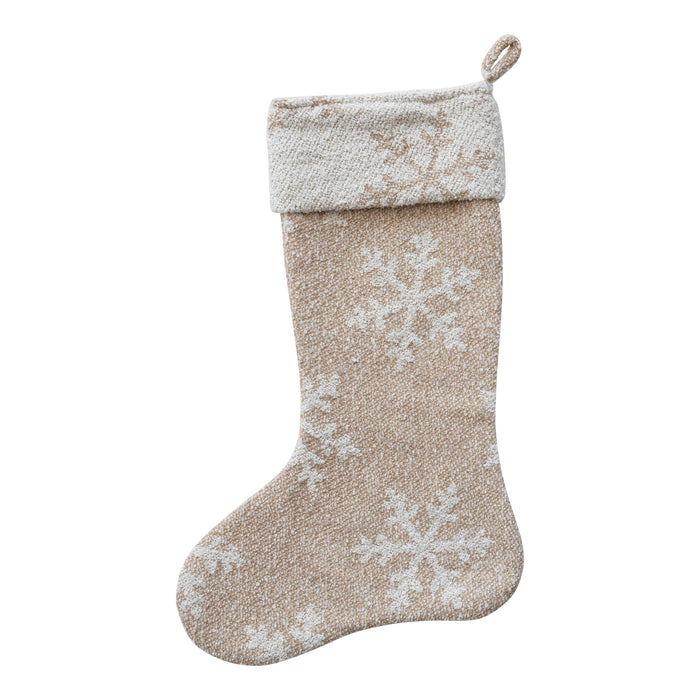 Jacquard Fabric Snowflakes Stocking