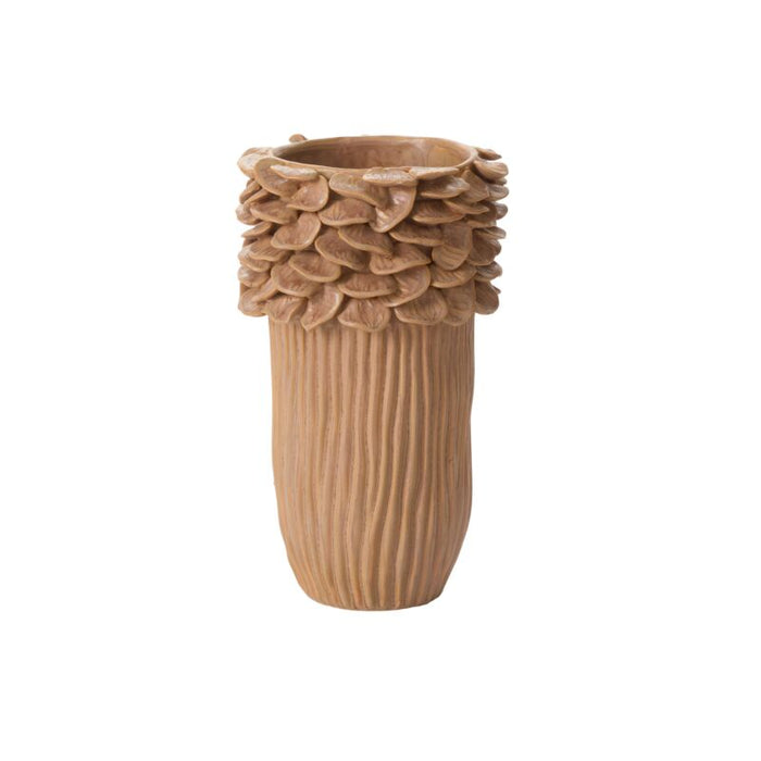 Ceramic Petal Mushroom Vase - 12.5"