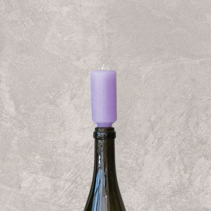 Purple Bottle Taper Candle - 3.75"