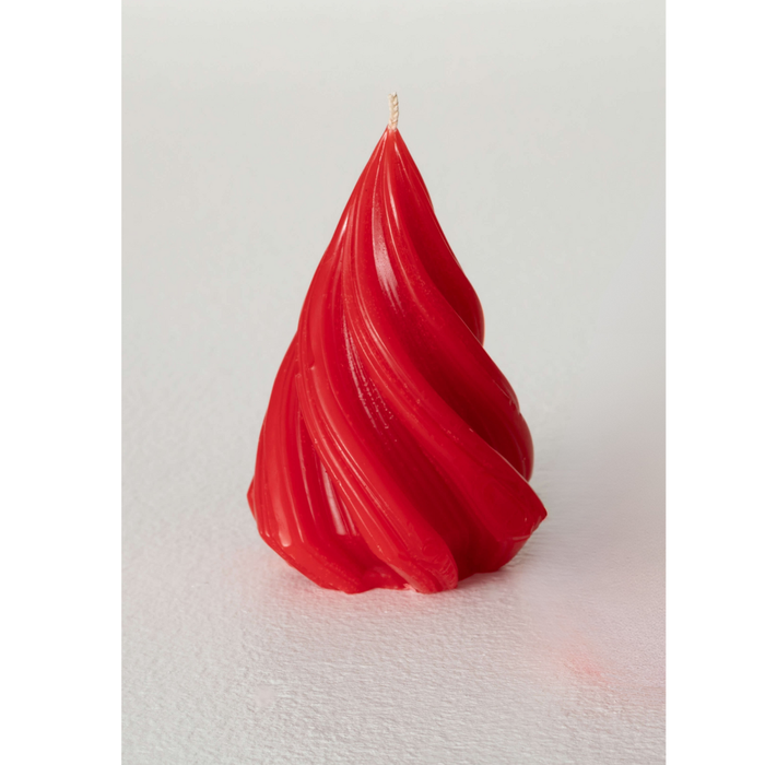 4" Red Christmas Tree Candle