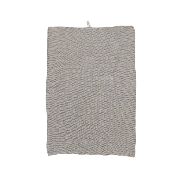 Grey Cotton Knit Tea Towel - 28x18