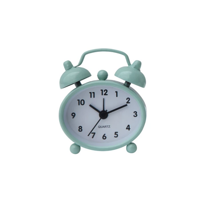 Seafoam Mini Metal Alarm Clock - 2.5"