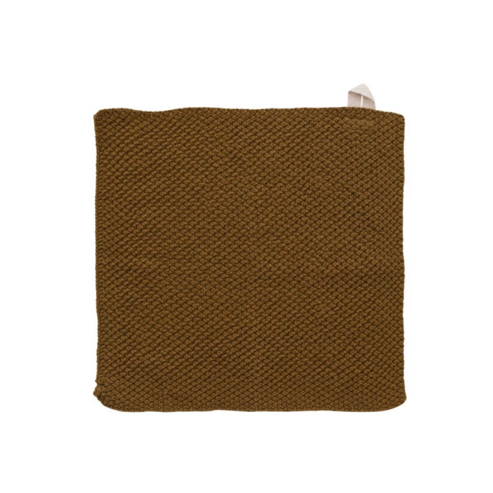 Brown Cotton Knit Dishcloth - 10"