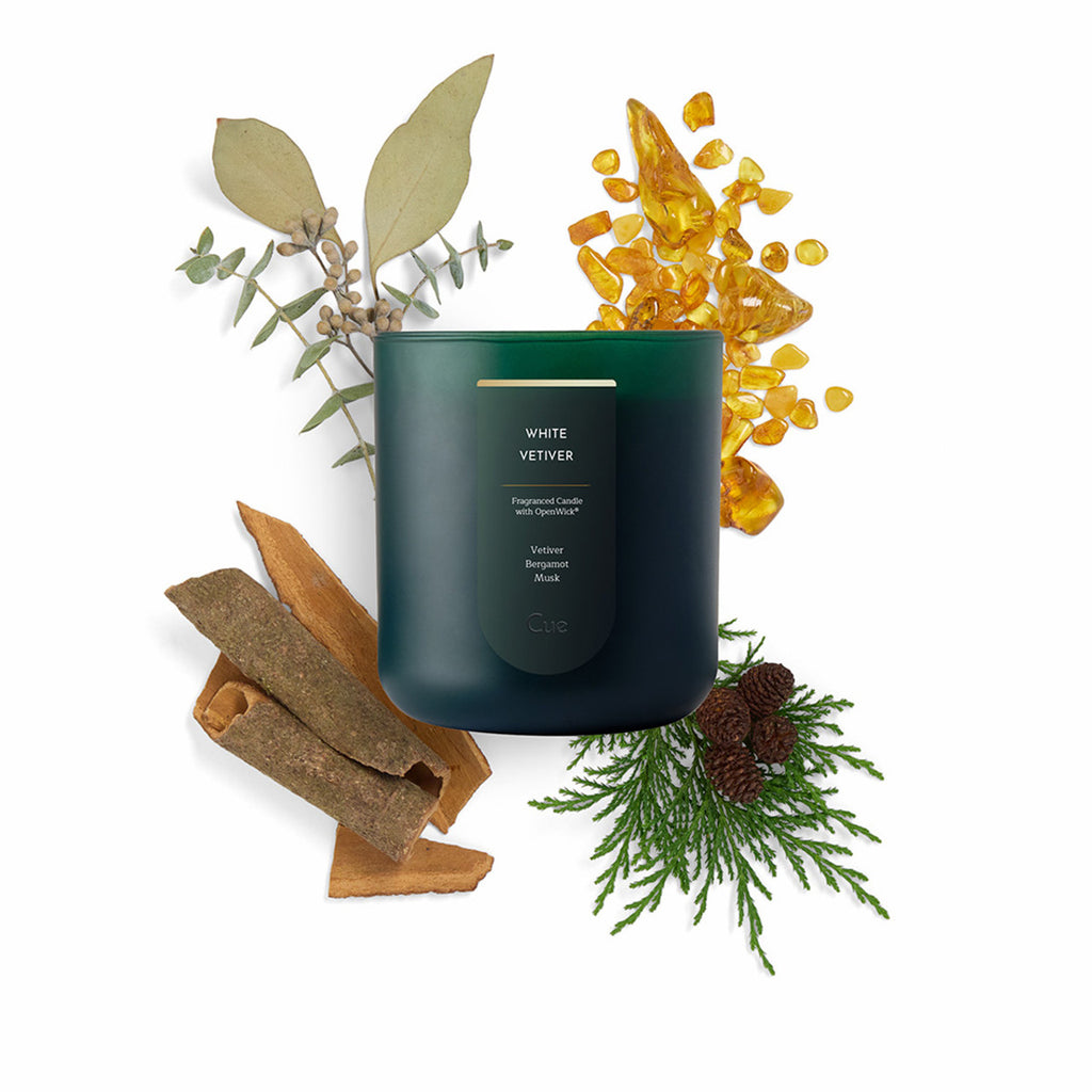 White Vetiver Candle 12oz • Cue Company — at HOME