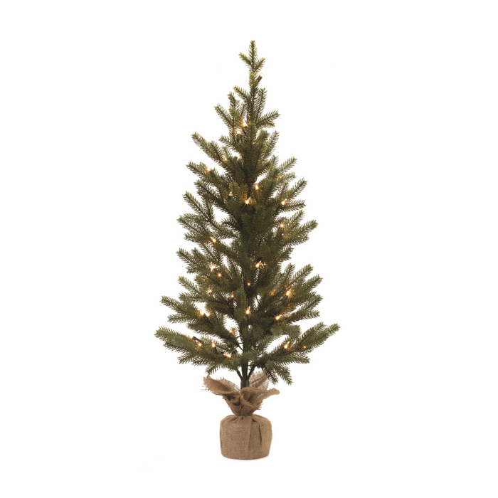 Pre-Lit Tree with Burlap Base - 36"